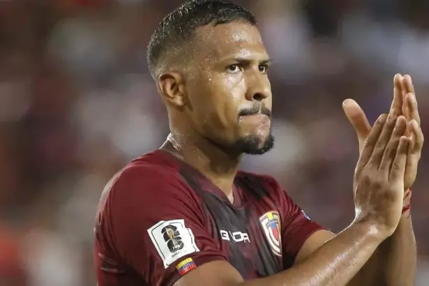 Rondón, en el momento de despegue de la “Vinotinto”