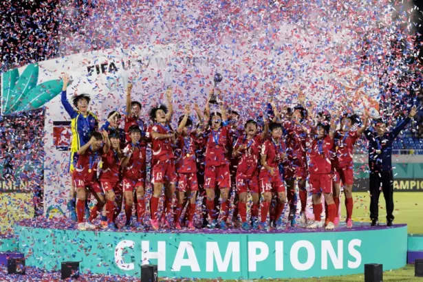 "Corea del Norte celebra a sus campeonas sub-17"