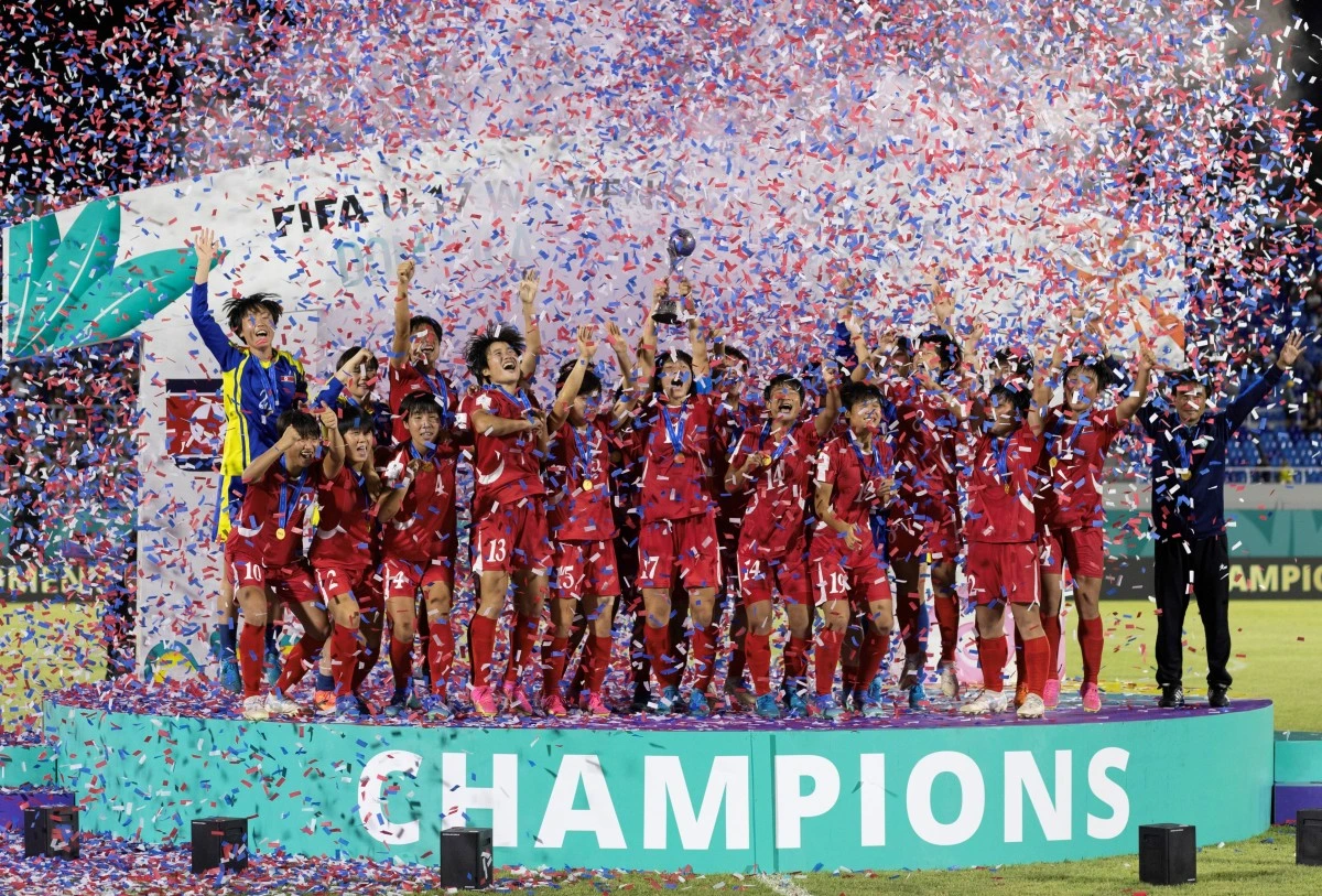 "Corea del Norte celebra a sus campeonas sub-17"